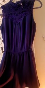 NEVER WORN ! Midnight blue embroidered romper!